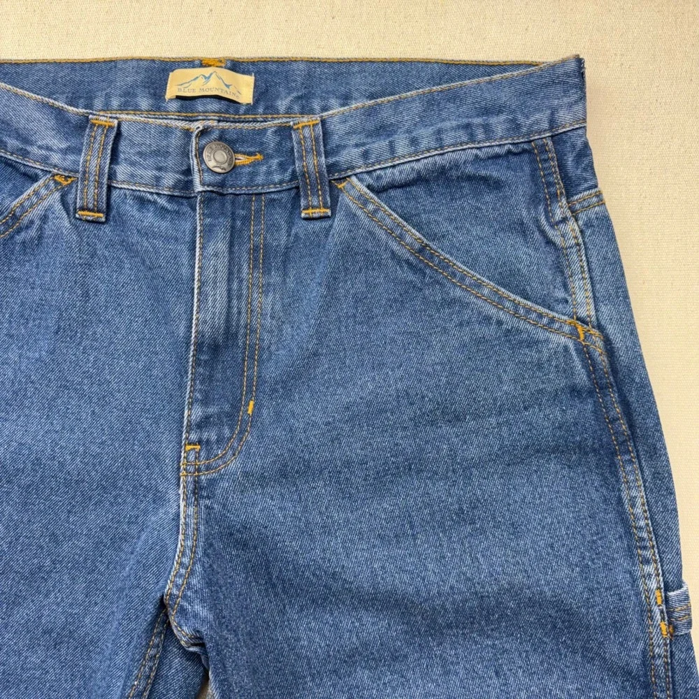 Mountain and Wave Mens Carpenter Jeans Medium Wash Blue Denim 34x32‎ 3877TS
